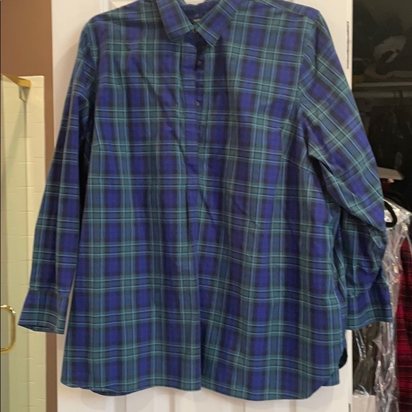 26 lands end no iron supima cotton long sl shirt